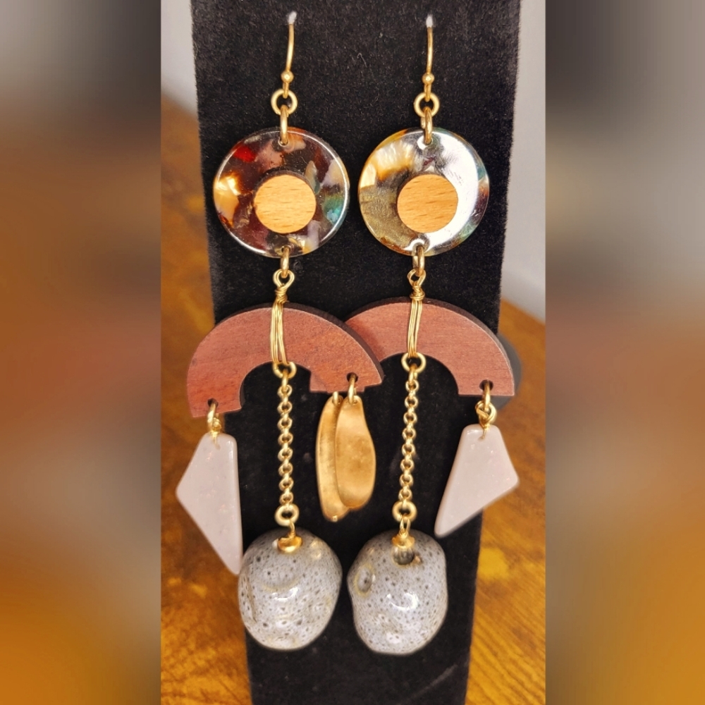 Multi-Color Triangle Earrings